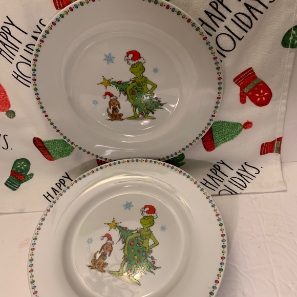 The Grinch & Max Porcelain Salad/Dessert Plates/6 set NWT - Picture 4 of 5